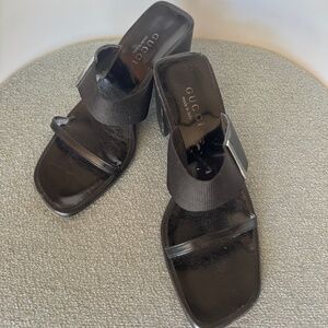 Gucci Double Strap Slides with Block Heel size 38
